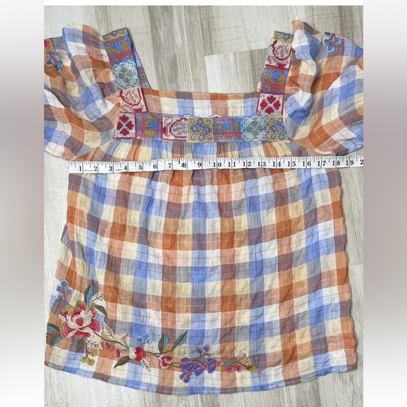 Johnny Was PETUNIA SQUARE NECK PARK BLOUSE. Size: XS - Picture 7 of 11